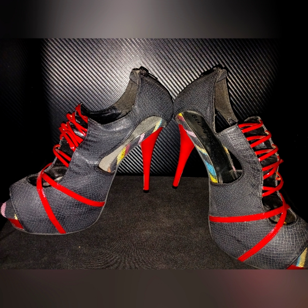 Strappy Multi-Colored Heel